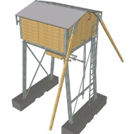 Petit silo avec toit rabattable en bois de Blumer Lehmann